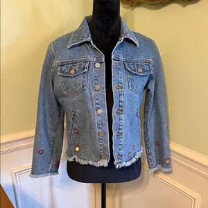 Calvin Klein Jeans Blue Denim Jean Jacket with Embellishments Size Large